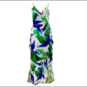 NWT Farm Rio mixed palm wrap dress
